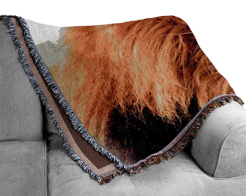 Luxurious African Lion throw blanket made from 100% cotton, featuring a thermal weave for breathability and a classic design.