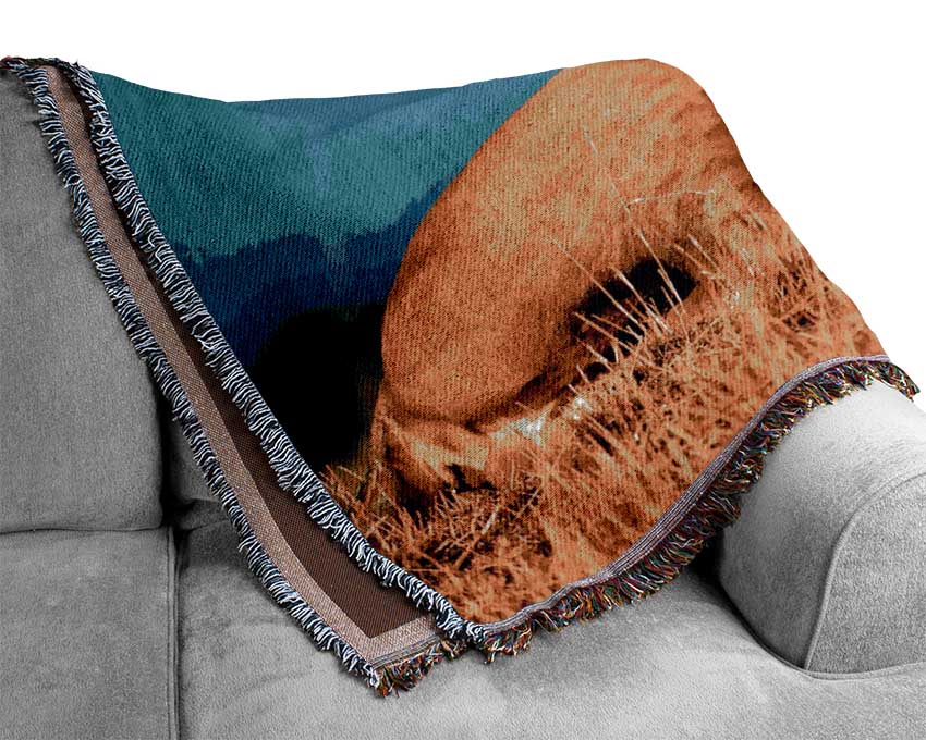 Luxurious African Lion King throw blanket made from 100% cotton, featuring a thermal weave for breathability and a classic design.