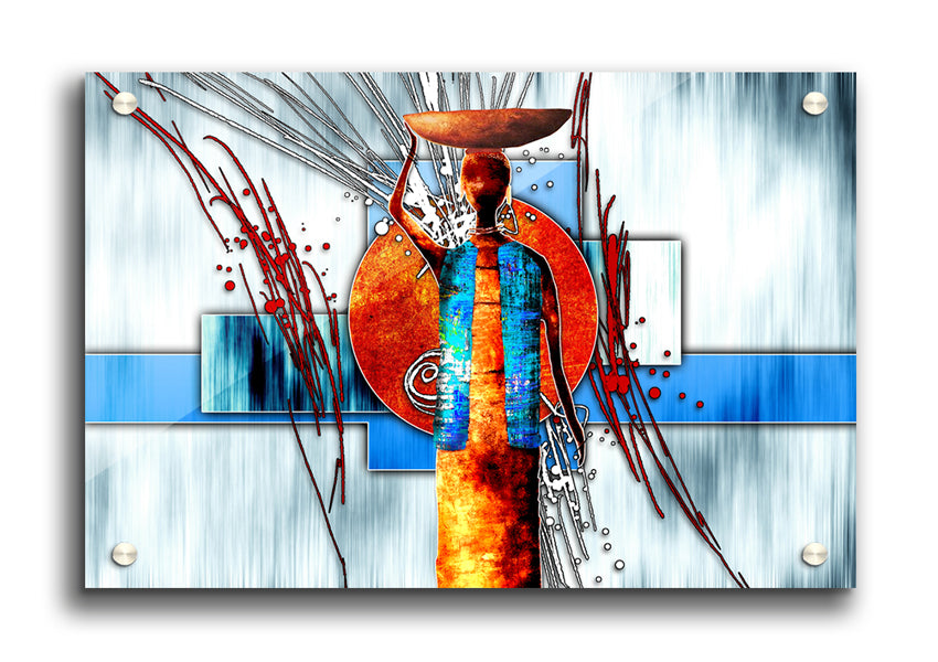 Vibrant African Offering acrylic print on 5mm thick acrylic glass, showcasing rich colors and cultural design.