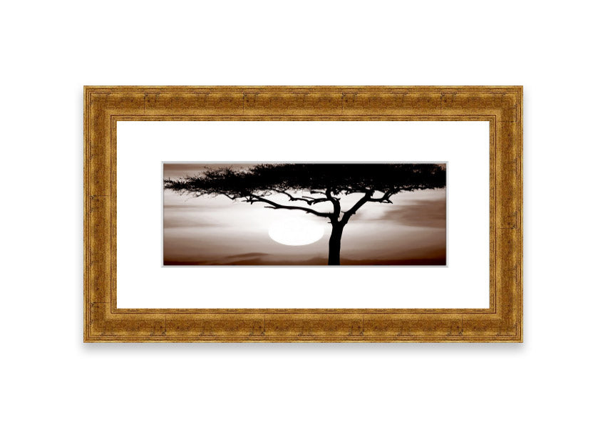 A beautifully framed African Safari Brown print showcasing rich earthy tones, ready to hang on a wall.