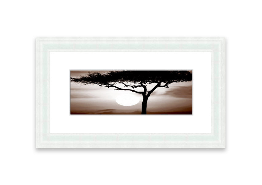 A beautifully framed African Safari Brown print showcasing rich earthy tones, ready to hang on a wall.