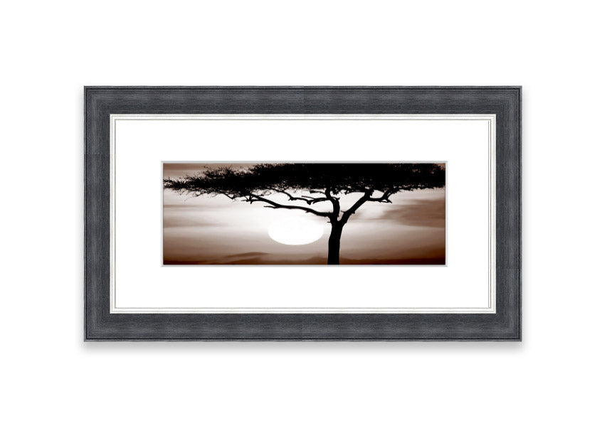 A beautifully framed African Safari Brown print showcasing rich earthy tones, ready to hang on a wall.