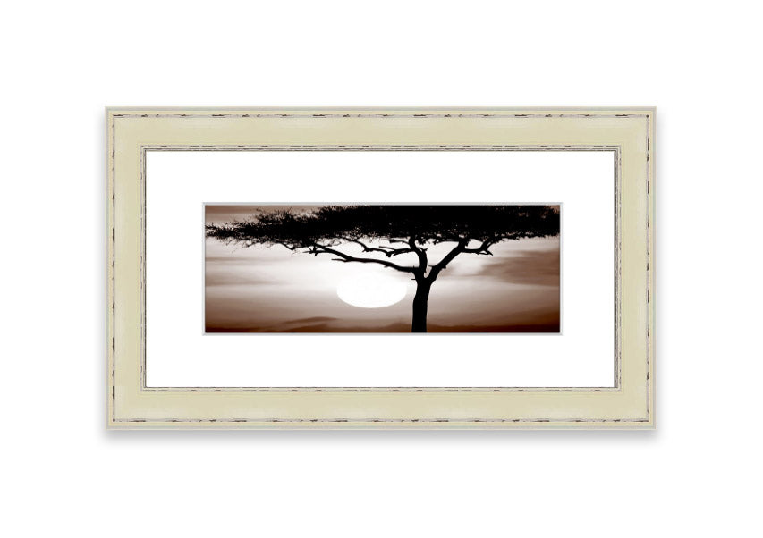 A beautifully framed African Safari Brown print showcasing rich earthy tones, ready to hang on a wall.