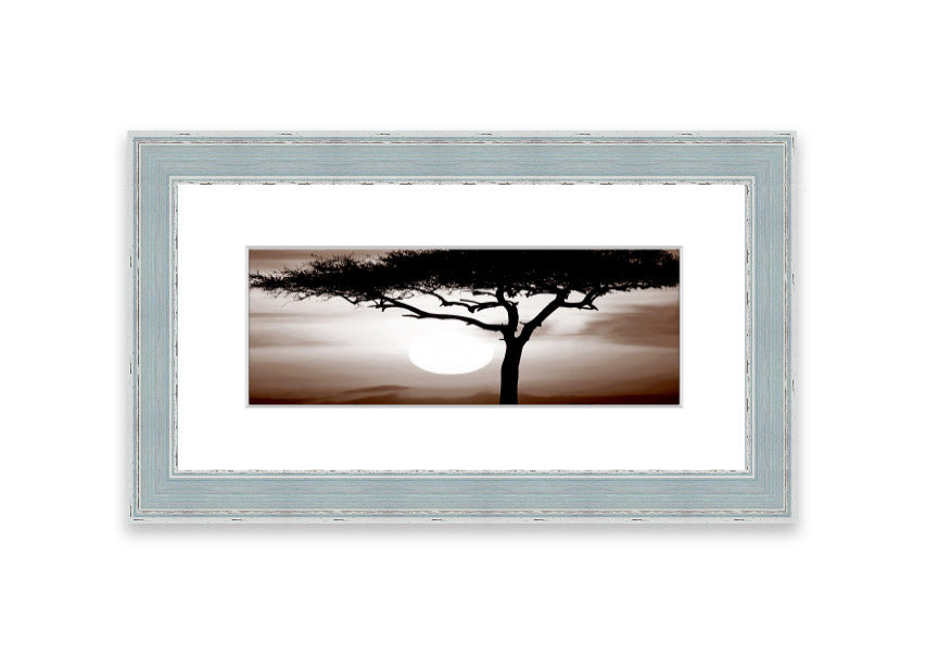 A beautifully framed African Safari Brown print showcasing rich earthy tones, ready to hang on a wall.