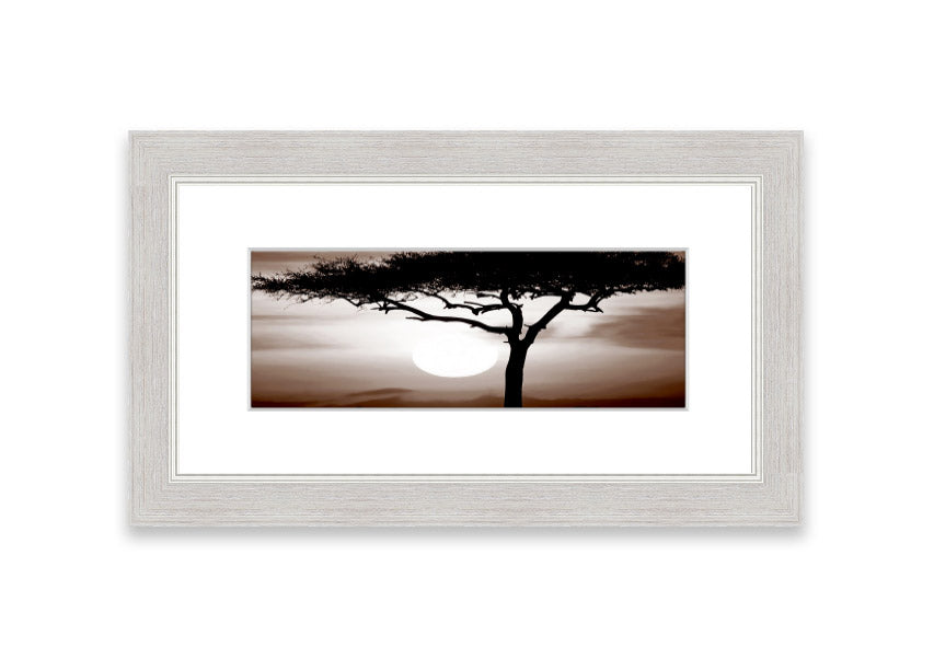 A beautifully framed African Safari Brown print showcasing rich earthy tones, ready to hang on a wall.