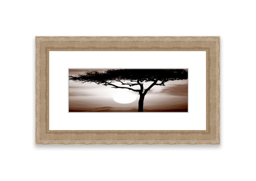 A beautifully framed African Safari Brown print showcasing rich earthy tones, ready to hang on a wall.