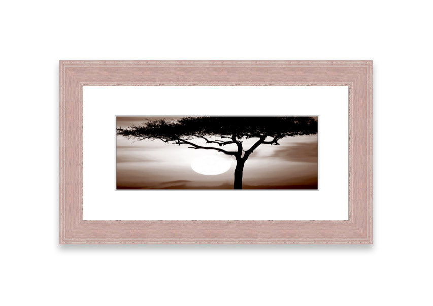 A beautifully framed African Safari Brown print showcasing rich earthy tones, ready to hang on a wall.