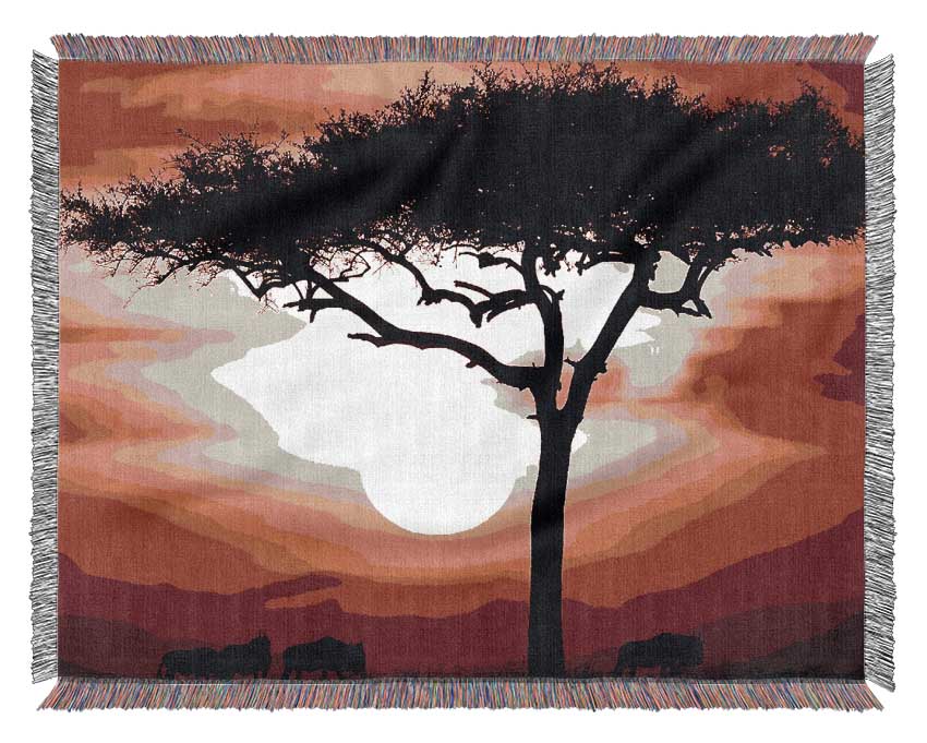 Luxurious African Safari Red throw blanket made from 100% cotton, featuring a thermal weave for breathability, perfect for home decor.