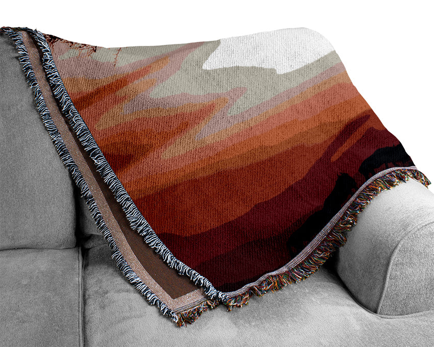 Luxurious African Safari Red throw blanket made from 100% cotton, featuring a thermal weave for breathability, perfect for home decor.