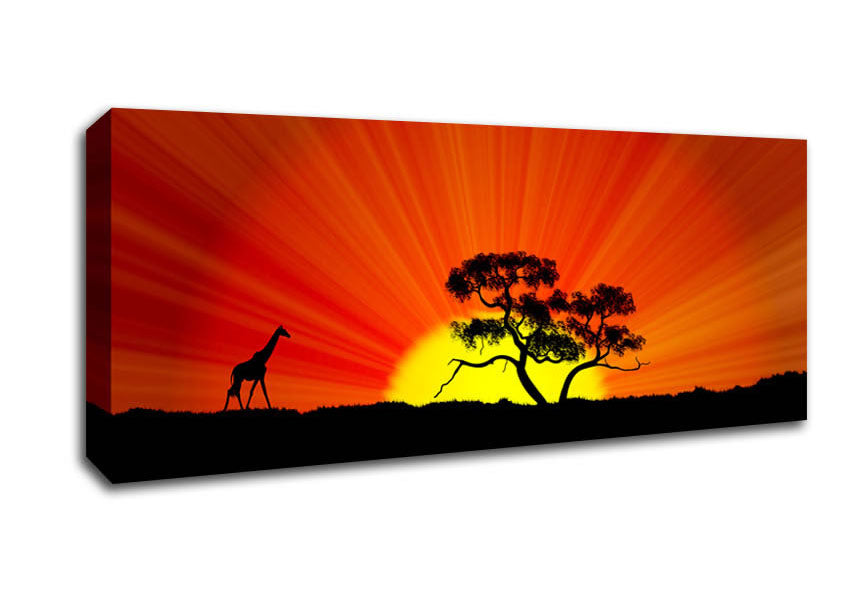 Vibrant African Sunblaze canvas art mounted on a sturdy frame, showcasing rich colors and cultural design.