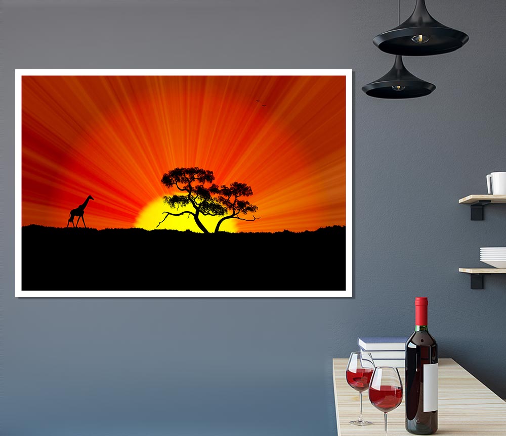 Vibrant African Sunblaze canvas poster showcasing rich colors and intricate design.