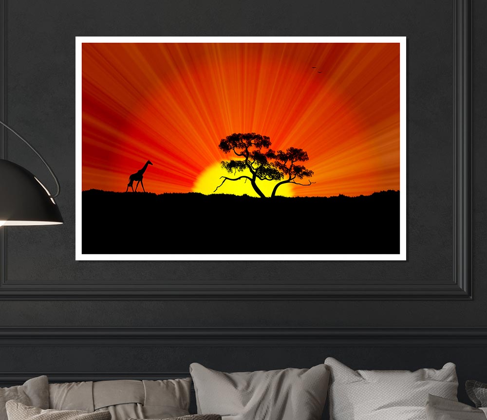 Vibrant African Sunblaze canvas poster showcasing rich colors and intricate design.