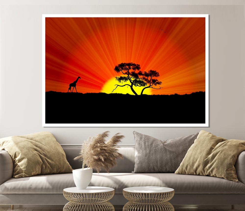 Vibrant African Sunblaze canvas poster showcasing rich colors and intricate design.