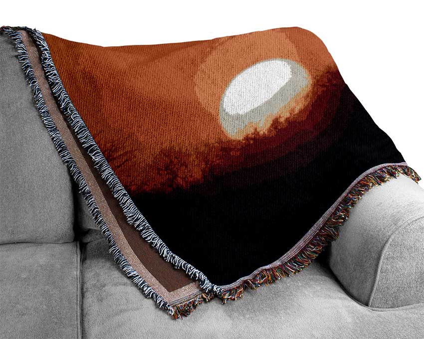 A luxurious African Sunset Giraffe throw blanket made from 100% cotton, featuring a beautiful giraffe design in warm sunset colors.