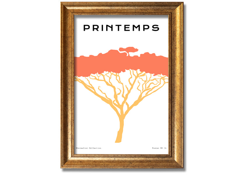 A beautifully framed print of the African Tree Orange, showcasing vibrant colors and intricate details, ready to hang.