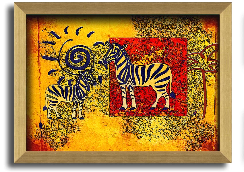 Framed print of African Tribal Art 11 featuring intricate patterns and vibrant colors, available in various frame colors.