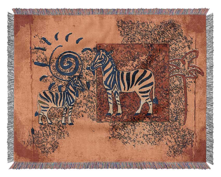 Luxurious African Tribal Art 11 throw blanket made from 100% cotton, featuring a thermal weave design for breathability and comfort.