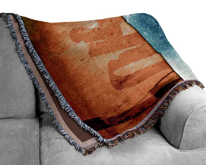 Luxurious African Tribal Art 10 throw blanket made from 100% cotton, featuring a thermal weave for breathability and a stylish design.