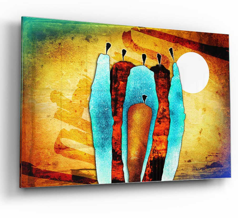 African Tribal Art 10 glass print featuring vibrant tribal designs and modern aesthetics.