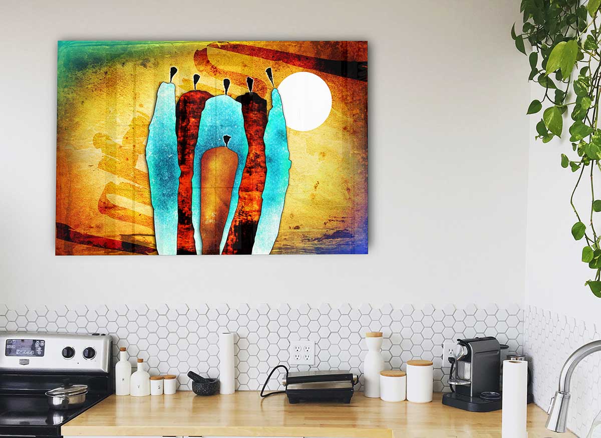 African Tribal Art 10 glass print featuring vibrant tribal designs and modern aesthetics.