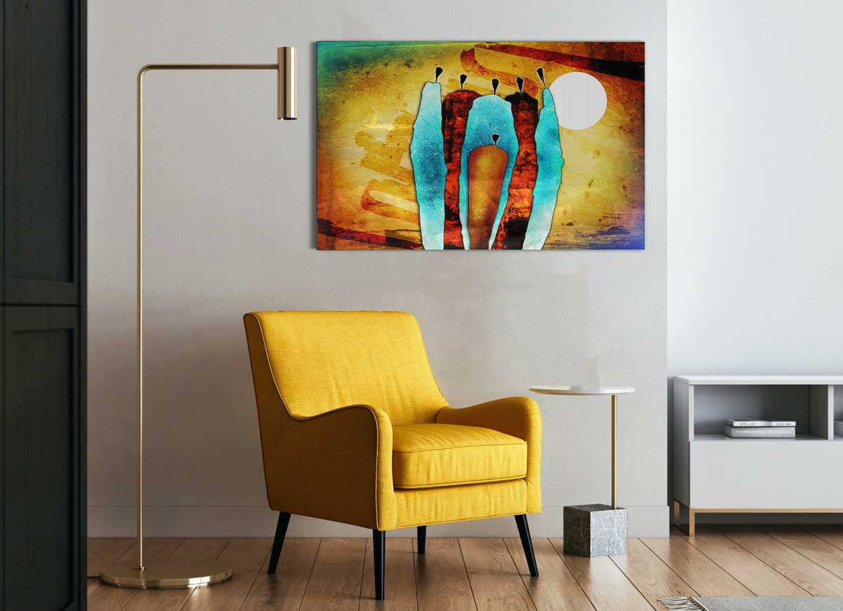 African Tribal Art 10 glass print featuring vibrant tribal designs and modern aesthetics.