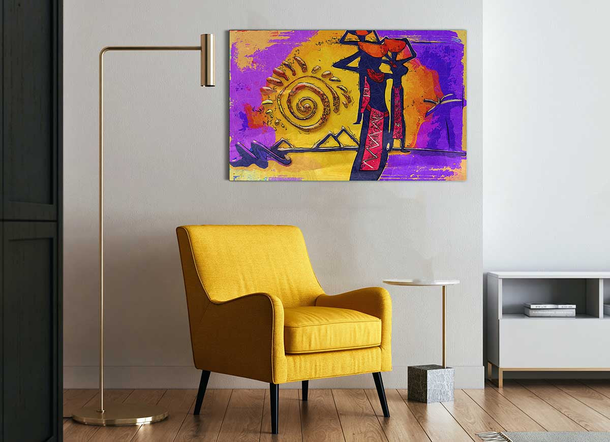 African Tribal Art 13 glass print featuring vibrant tribal patterns and modern design, perfect for home decor.