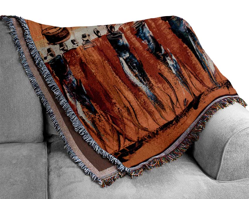 African Tribal Art 15 throw blanket made from 100% cotton with intricate tribal patterns and a luxurious finish.