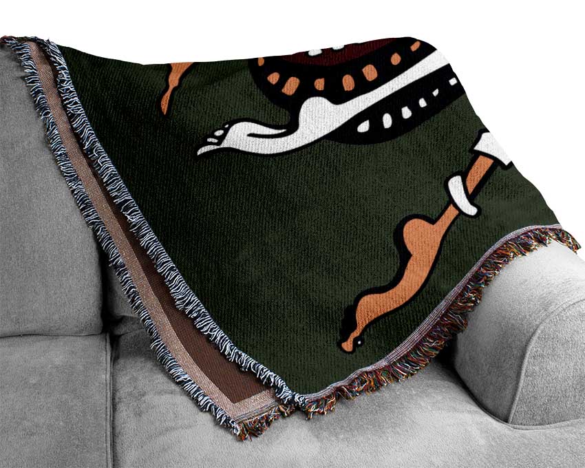 African Tribal Art 16 throw blanket made from 100% cotton with a thermal weave, showcasing intricate patterns and luxurious texture.