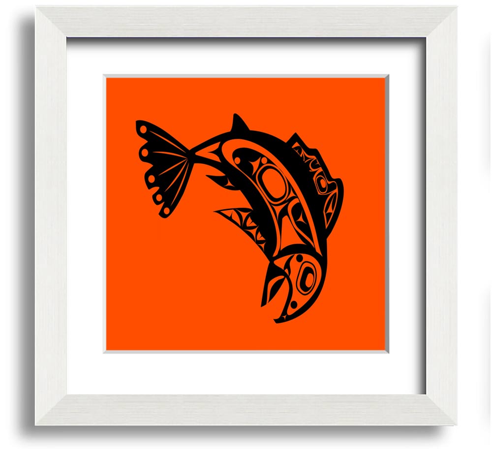 African Tribal Art 18 square framed print showcasing vibrant colors and intricate designs, ready to hang.