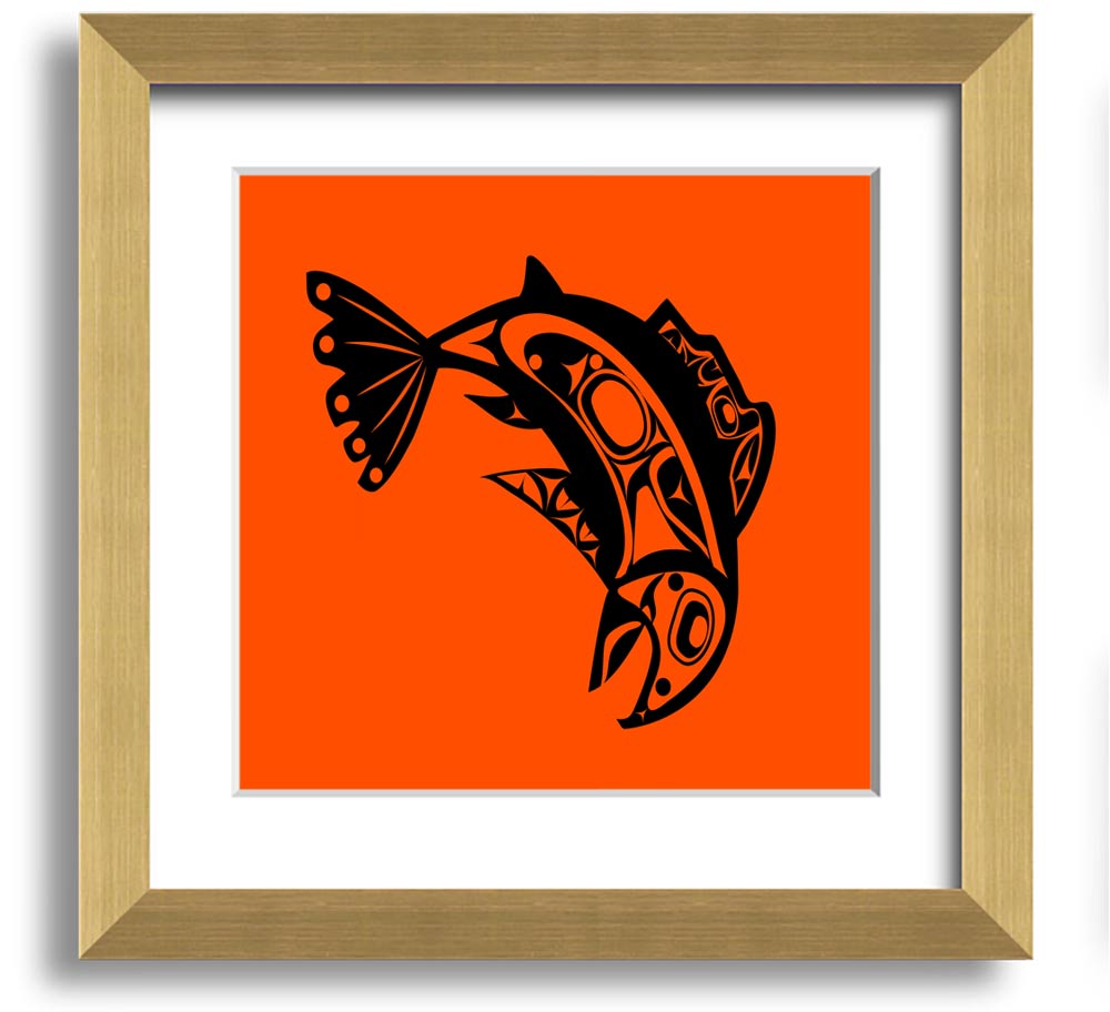 African Tribal Art 18 square framed print showcasing vibrant colors and intricate designs, ready to hang.