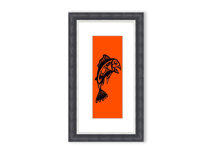 Framed print of African Tribal Art 18 featuring vibrant tribal designs, available in various frame colors.