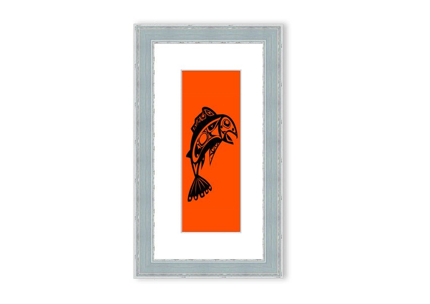 Framed print of African Tribal Art 18 featuring vibrant tribal designs, available in various frame colors.