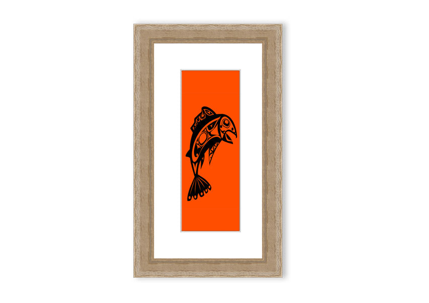 Framed print of African Tribal Art 18 featuring vibrant tribal designs, available in various frame colors.