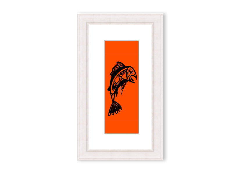 Framed print of African Tribal Art 18 featuring vibrant tribal designs, available in various frame colors.