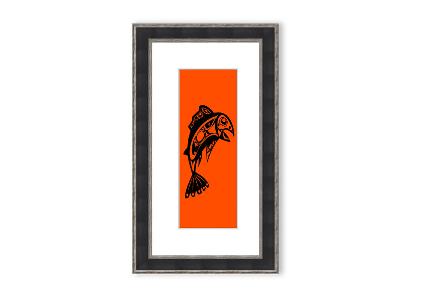 Framed print of African Tribal Art 18 featuring vibrant tribal designs, available in various frame colors.