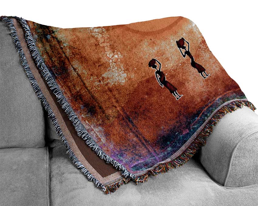 Luxurious African Tribal Art throw blanket made from 100% cotton with intricate tribal patterns.