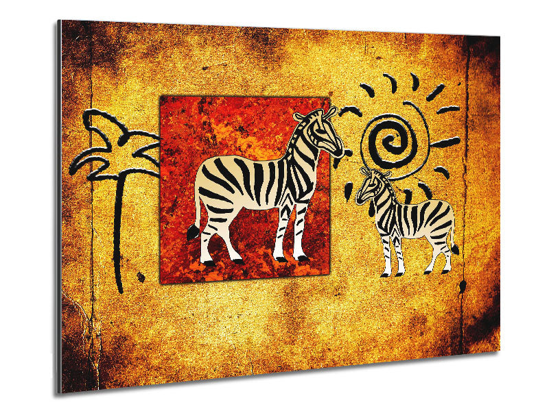 African Tribal Art 22 printed on brushed aluminium dibond, showcasing vibrant colors and intricate tribal designs.