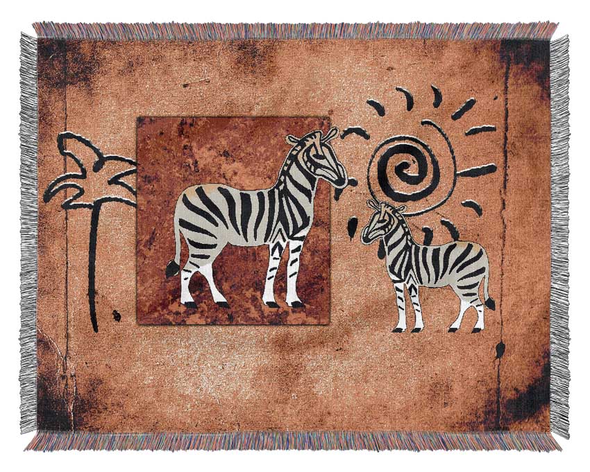 African Tribal Art 22 throw blanket made from 100% cotton, featuring a thermal weave for breathability and luxurious finish, perfect for home decor.