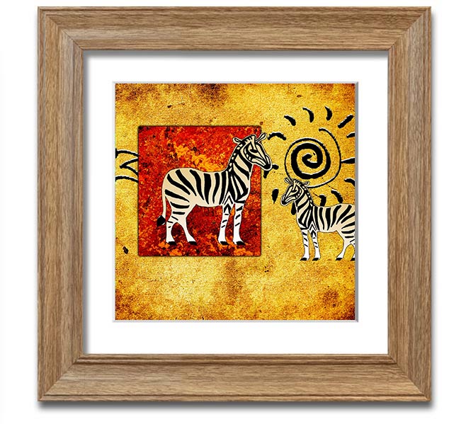 African Tribal Art 22 square framed print showcasing vibrant tribal patterns, handmade in the UK.