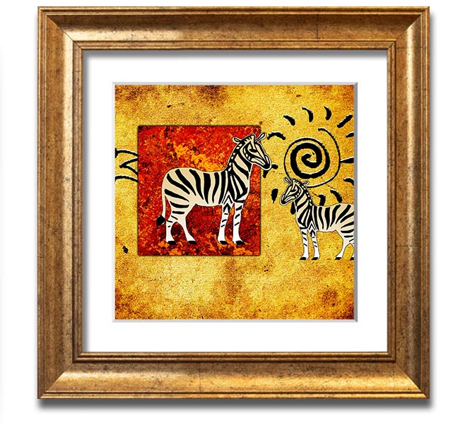 African Tribal Art 22 square framed print showcasing vibrant tribal patterns, handmade in the UK.