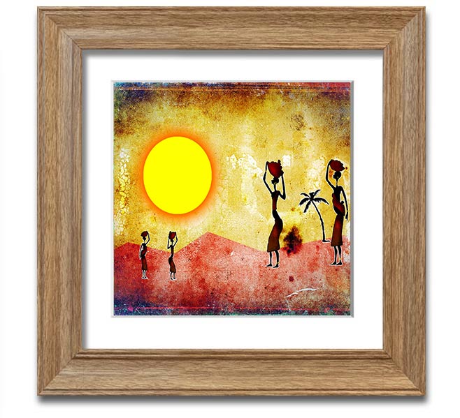 African Tribal Art 2 Square Framed Print showcasing vibrant tribal designs in a stylish frame.