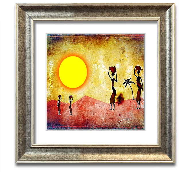 African Tribal Art 2 Square Framed Print showcasing vibrant tribal designs in a stylish frame.