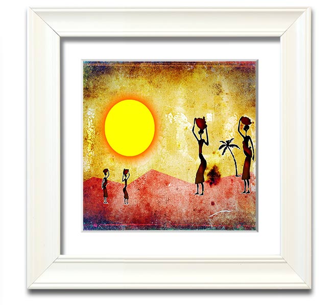 African Tribal Art 2 Square Framed Print showcasing vibrant tribal designs in a stylish frame.