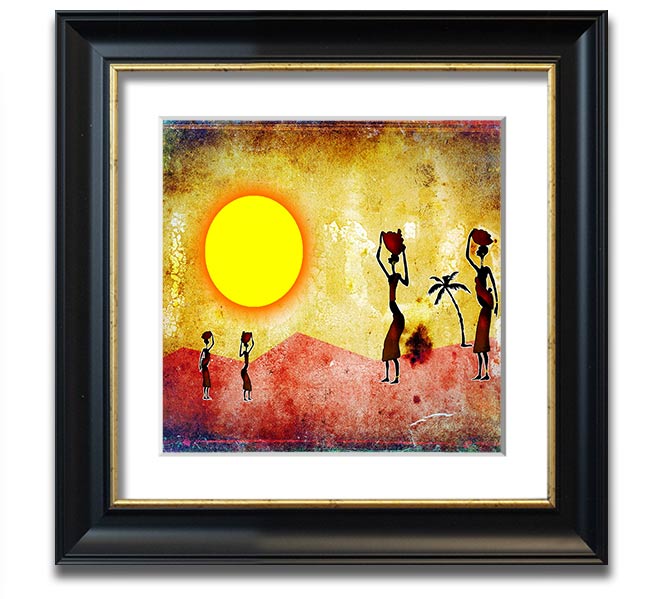 African Tribal Art 2 Square Framed Print showcasing vibrant tribal designs in a stylish frame.