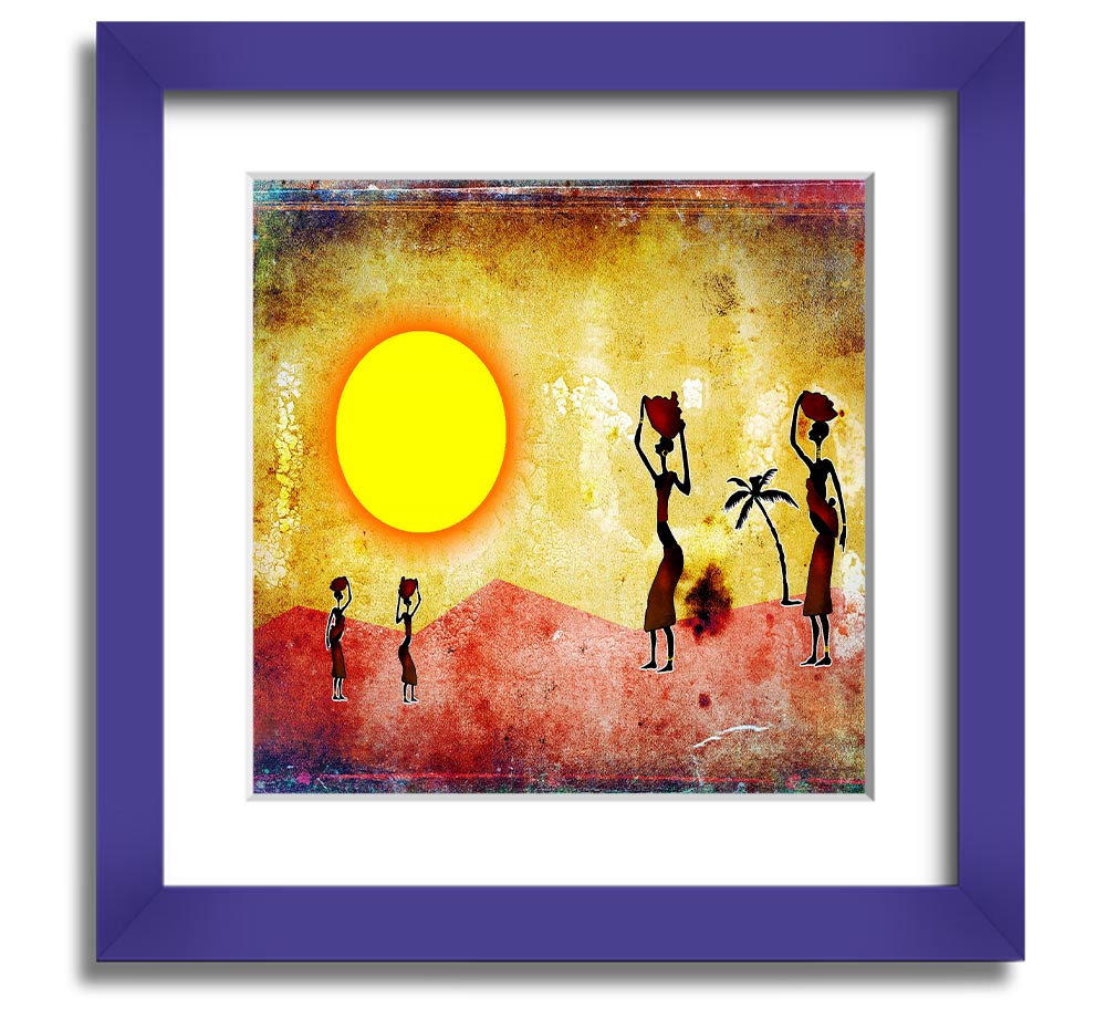 African Tribal Art 2 Square Framed Print showcasing vibrant tribal designs in a stylish frame.