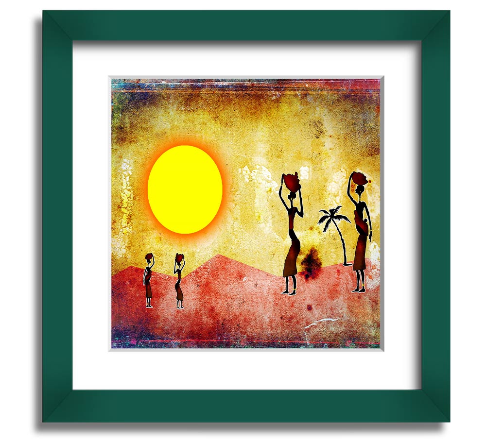 African Tribal Art 2 Square Framed Print showcasing vibrant tribal designs in a stylish frame.