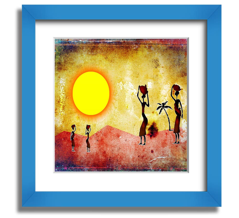 African Tribal Art 2 Square Framed Print showcasing vibrant tribal designs in a stylish frame.