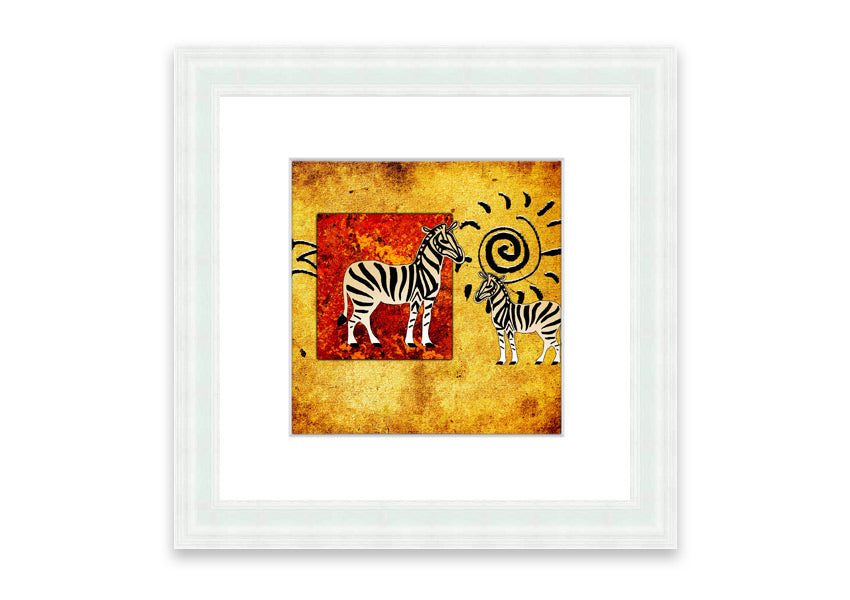 Framed print of African Tribal Art 22, showcasing intricate designs and vibrant colors, ready to hang.