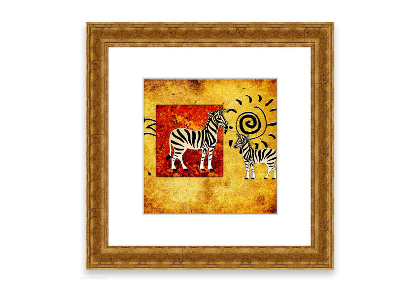 Framed print of African Tribal Art 22, showcasing intricate designs and vibrant colors, ready to hang.