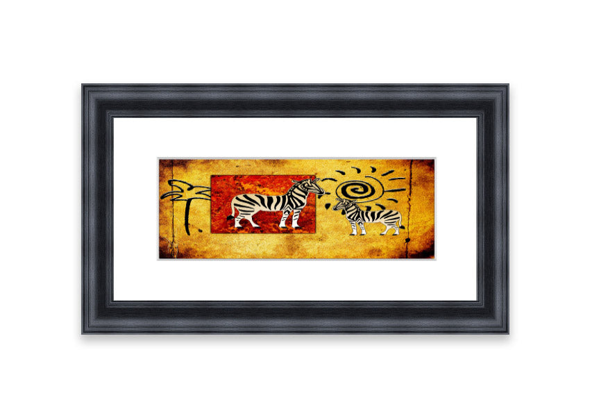 Framed print of African Tribal Art 22, showcasing intricate designs and vibrant colors, ready to hang.